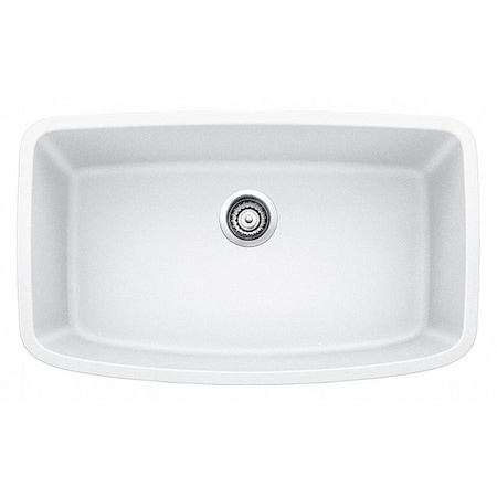 Blanco Valea Silgranit Super Single Undermount Kitchen Sink - White 441773