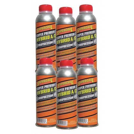 Supercool Hybrid A/C Compressor Oil, 8 oz., PK6 24940-6CP | Zoro