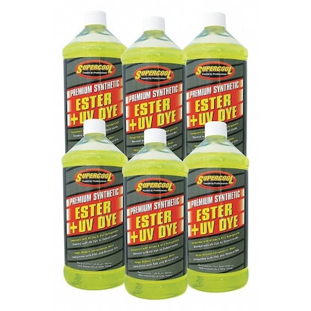 Supercool Ester Oil, UV Dye, 32 oz., PK6 E32-6CP
