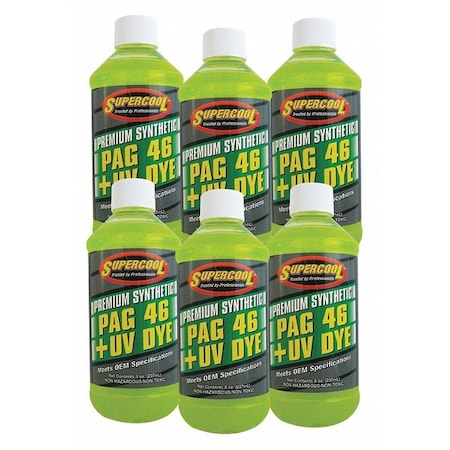 Supercool 8 oz. PAG Oil, 46 ISO Viscosity, Synthetic 6PK P46-8D-6CP