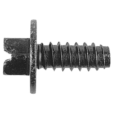 Zoro Select Sheet Metal Screw, 1/4" x 5/8 in, Black Phosphate Steel Flange Hex Head Slotted Drive, 50 PK 1939PK