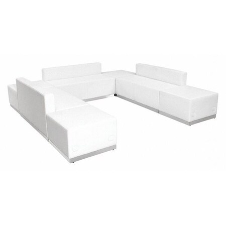 Flash Furniture 7 pcs. Living Room Set, 25-1/4" to 102-1/2" x 27", Upholstery Color: White ZB-803-660-SET-WH-GG