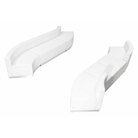 Flash Furniture 7 pcs. Living Room Set, 25-1/4" to 41-1/2" x 27", Upholstery Color: White ZB-803-870-SET-WH-GG