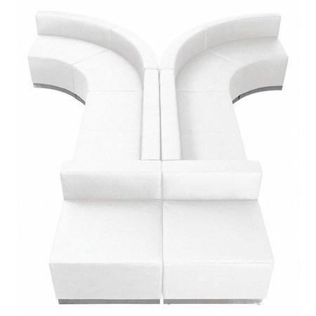 Flash Furniture 8 pcs. Living Room Set, 25-1/4" to 129" x 27", Upholstery Color: White, Series: Alon ZB-803-620-SET-WH-GG