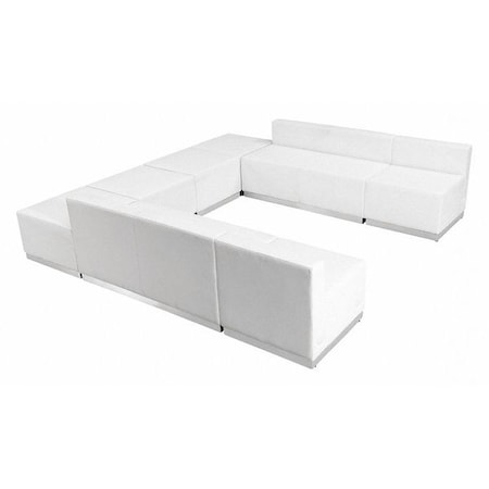 Flash Furniture 8 pcs. Living Room Set, 25-1/4" to 102-1/2" x 27" ZB-803-710-SET-WH-GG