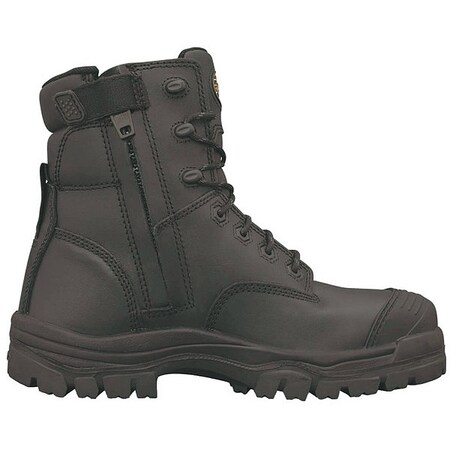 Oliver Work Boot, Blk, Lthr Lace/Zip, 6" Sz 6, PR 45645Z