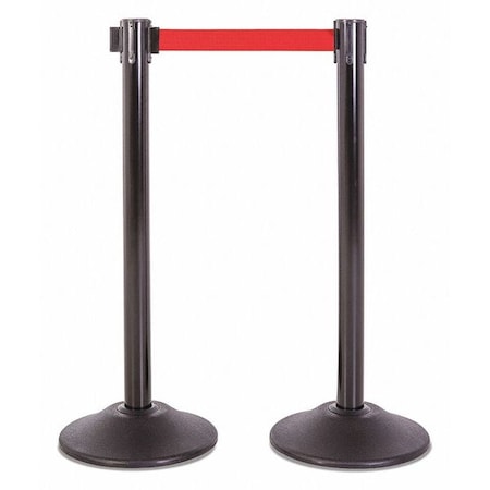 Us Weight Steel Stanchion, Black, 7.5ft, Red Belt, PR U2102RED