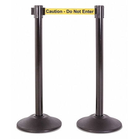 Us Weight Steel Stanchion, Blk, 7.5ft, Safety Belt, PR U2102CAU