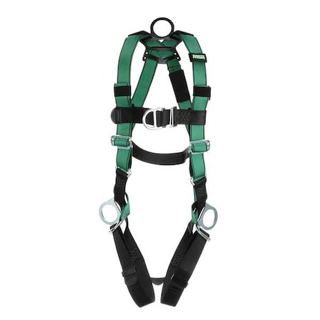 Msa Safety V-FORM Full Body Harness, 2XL, 400 lb., Quick-Connect Chest/ Quick-Connect Leg Straps 10197438