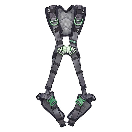Msa Safety V-FIT Full Body Harness, M, 400 lb., Quick-Connect Chest/ Quick-Connect Leg Straps 10194969