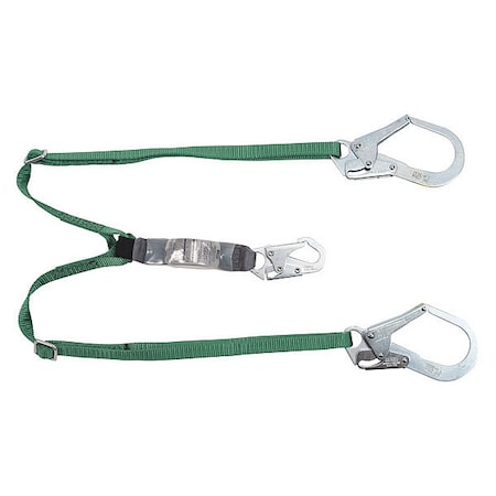 Msa Safety Standard twin-leg adjustable energy absorbing lanyard, 6 ft, 36CL large snaphooks, ANSI Z359.13 10191758