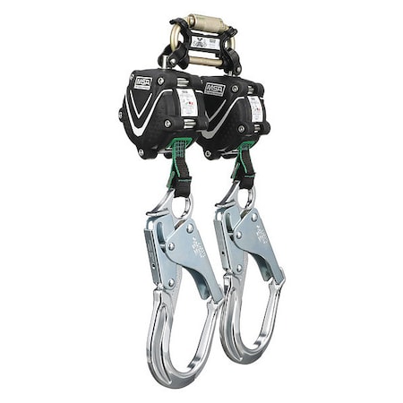 Msa Safety Self-Retracting Lifeline, 310 lb Weight Capacity, Black 64111-00A