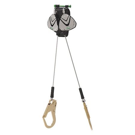 Msa Safety V-EDGE(TM) Self-Retracting Lifeline, 8 ft. Length, Quick-Connect, Steel, 2 Leg(s) 63162-00F