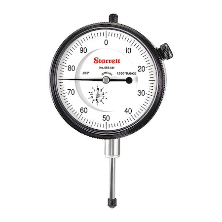 Starrett Dial Indicator, 1", .001" Grad, ADG Group 3 655-441J