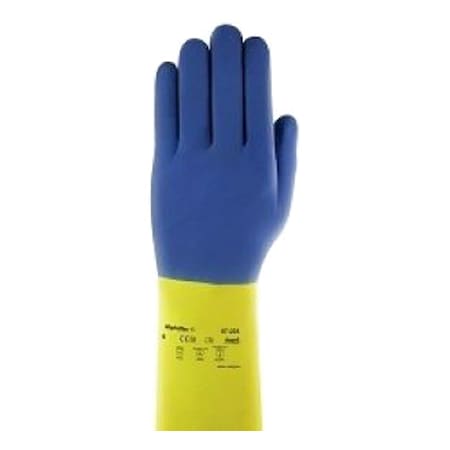 Ansell Chemical Resistant Gloves, Natural Rubber Latex/Neoprene, 13 in L, 8, 1 PR 87-224VP-8