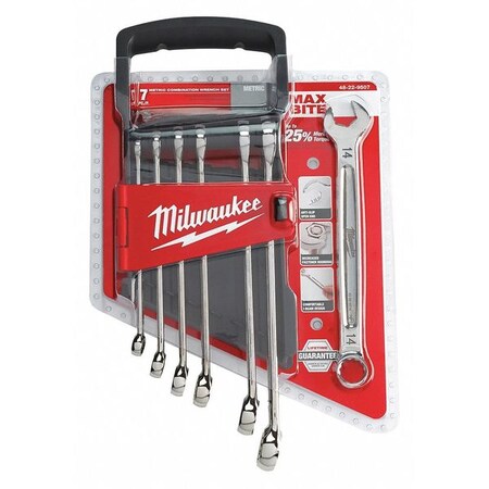 Milwaukee Tool Combination Wrench Set, Metric, 7 pcs. 48-22-9507