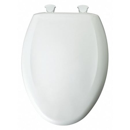 Bemis Toilet Seat With Cover, Plastic, Elongated, Blue, Light 1200SLOWT 020