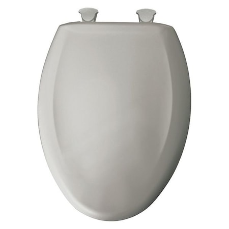 Bemis Toilet Seat With Cover, Plastic, Elongated, Silver 1200SLOWT 162