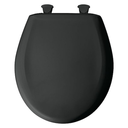 Bemis Toilet Seat With Cover, Plastic, Round, Black 200SLOWT 047