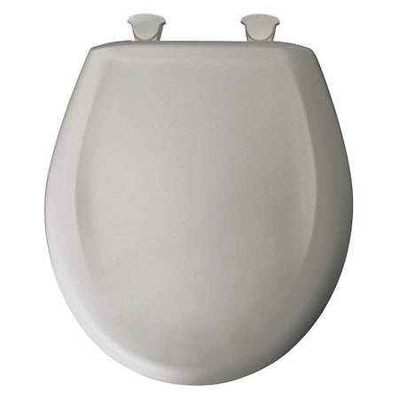 Bemis Toilet Seat With Cover, Plastic, Round, Silver 200SLOWT 162