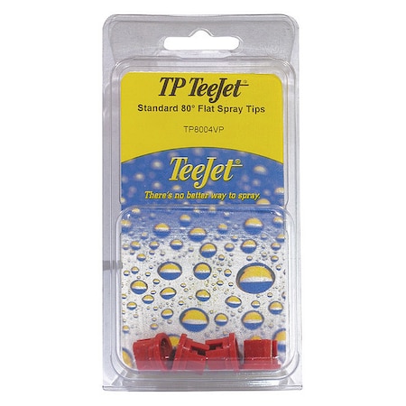 Teejet Flat Spray Polymer Tips, 80 Deg, PK4 PK-TP8004VP
