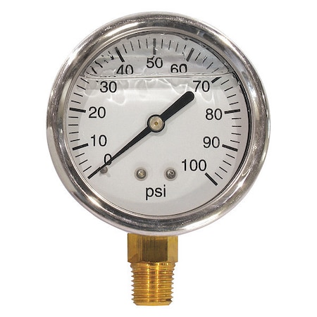 Fimco Liquid Filled Pressure Gauge, 0-100 PSI FIMCO-L07