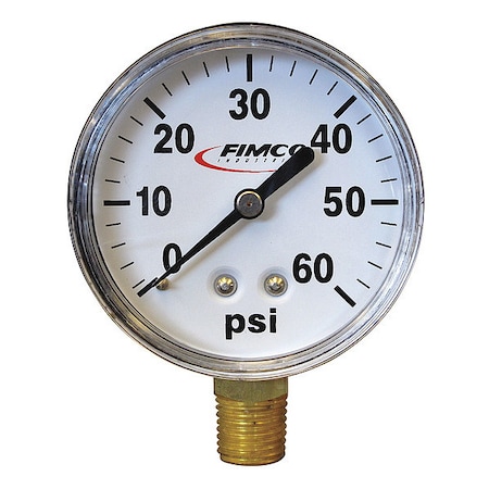 Fimco Standard Pressure Gauge, 2.5", 0-60 PSI L22