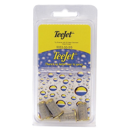 Teejet Tip Strainer w/50 Mesh SS Screen, PK4 PK-5053-50-SS