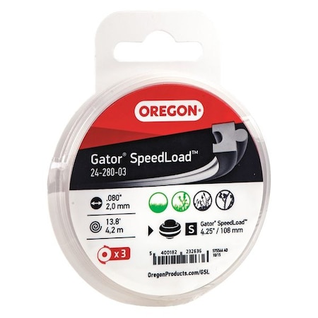 Oregon Gator SpeedLoad Trimmer Line, 0.080", PK3 24-280-03