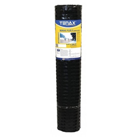 Tenax Tenax Nordic Plus II High Density Polyethylene Snow Fence 4 FT X 100 FT Black, Oval Mesh Size 3.5in X 0.9in 9083709