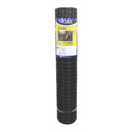 Tenax Pet Fence, Premium, 5ft. x 200 ft. Black 2A140078