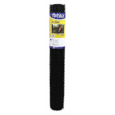 Tenax Pet Fence, Pro, 5ft. x 100 ft. Black 2A140081