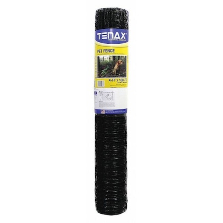 Tenax Pet Fence, Select, 4ft. x 100 ft. Black 2A140073