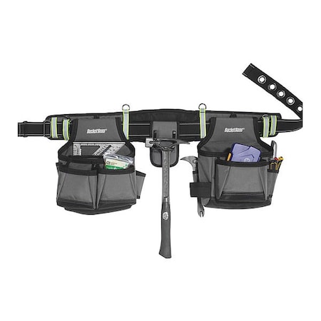 Bucket Boss HV Contractor's Rig, 1680 Heavy Duty Poly Fabric, 29 Pockets 55105-HV