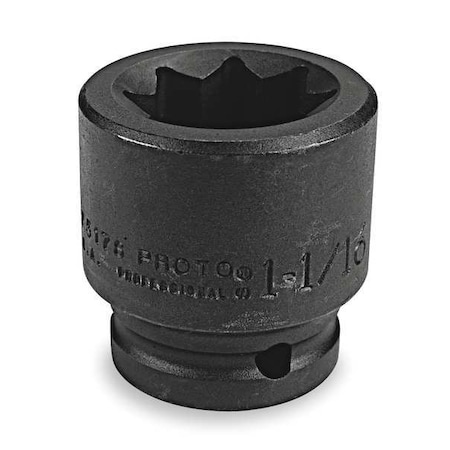 Proto 3/4  in Drive Impact Socket Standard Socket, black oxide, 1 1/4 in J07520S