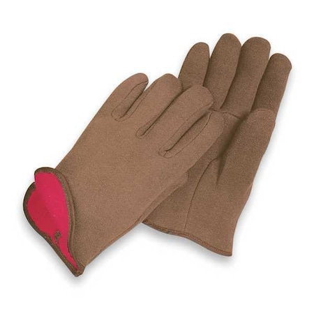 Condor Knit Gloves, Cotton/Polyester, None Uncoated, Slip-On, Brown, L, 1 PR 1AD87