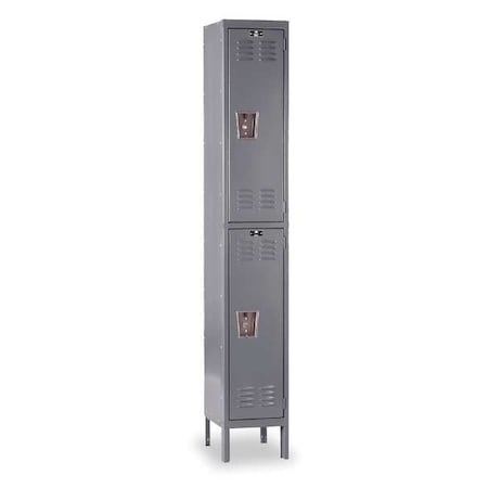 Hallowell Wardrobe Locker, 15 in W, 15 in D, 78 in H, (1) Wide, (2) Tier, Dark Gray U1558-2A-HG