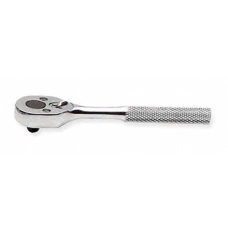 Proto 1/4" Drive, 24 Geared Teeth, Pear Head Hand Ratchet, 5" L, Full Polish Finish J4749