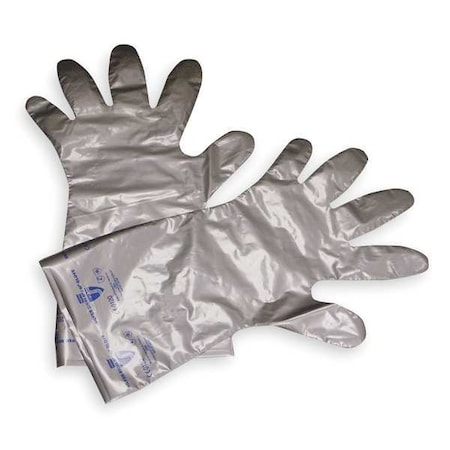 Honeywell North SilverShield - SSG Chemical Resistant Gloves, EVOH, Polyethylene, 14 1/2 in L, 2.7 mil, Silver, 8 SSG/8