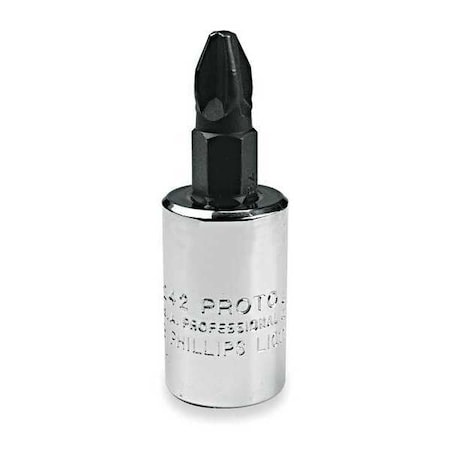 Proto 3/8 in Drive Phillips Socket Bit SAE No. 4 Tip, 1 31/32 in L J5243