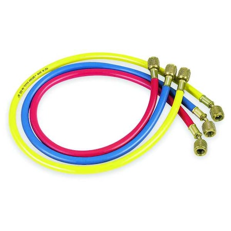 Jb Industries Manifold Hose Set, Low Loss, Connection Size 1/4 in Female, 30 Deg Angle, Number of Hoses 3, 60 in L CCLS-60
