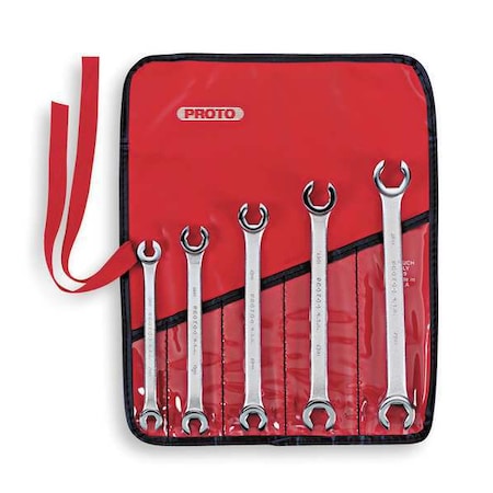 Proto 5 Piece Metric Double End Flare Nut Wrench Set - 6 Point J3700M