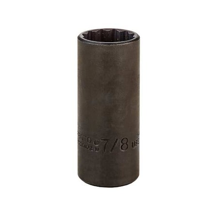 Proto 3/8 in Drive, 7/8" SAE, Socket, 12 Points, Steel, Blk Oxd, 7/8 in J5028B
