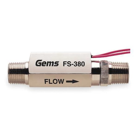 Gems Sensors 3/8" MNPT SPST NO Liquid Flow Switch 0.5 gpm FS-380, 179993