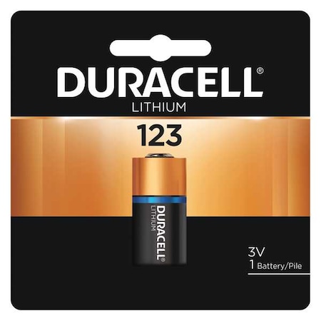DURACELL Battery, 123, Lithium, 3V DL123ABPK