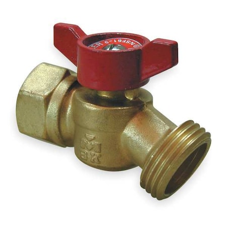 Zoro Select Hose Bibb, Quarter Turn, No Kink, 1/2 In F 102-453HN