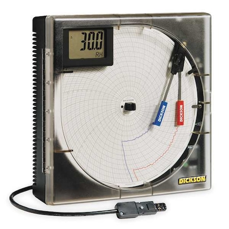Dickson Recorder, Temp/RH, 8 In, 24 Hour, 7 Day TH8P3