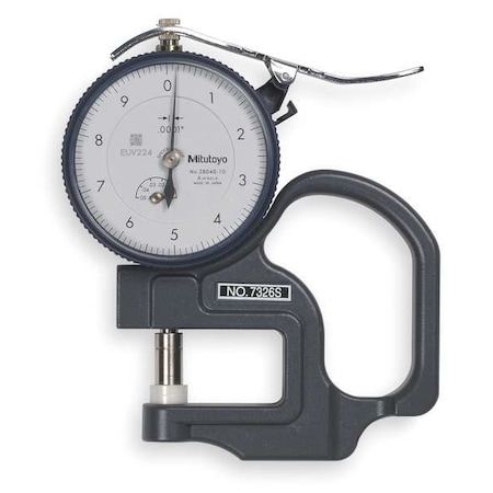 Mitutoyo Dial Thickness Gage, Flat, 0-0.0500 In 7326ACAL