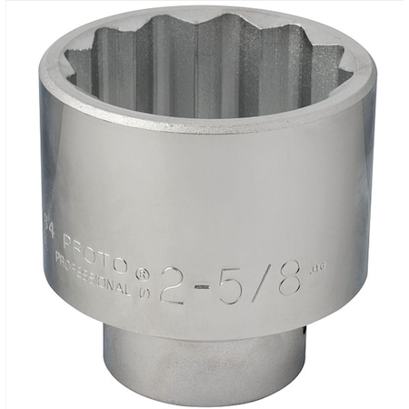 Proto 1 in Drive, 2-5/8" SAE Socket, 12 Points, Steel, Satin, 2 5/8 in J5784