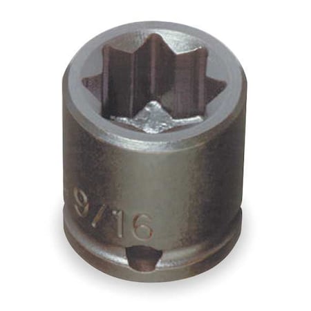Proto 3/8 in Drive Impact Socket 7/16 in Size 8 pt Standard Depth, Black Oxide J7214S